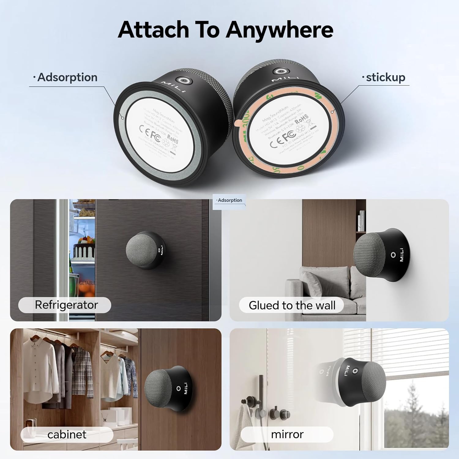 Thumbnail 4 de MiLi MILI Small Magnetic Bluetooth Speaker with MagSafe support for iPhone (portable magnetic speaker)