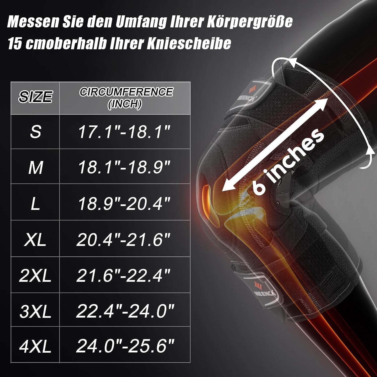 Thumbnail 4 de NEENCA Kniebandage gegen Knieschmerzen mit Scharnier und X-Strap-Befestigung