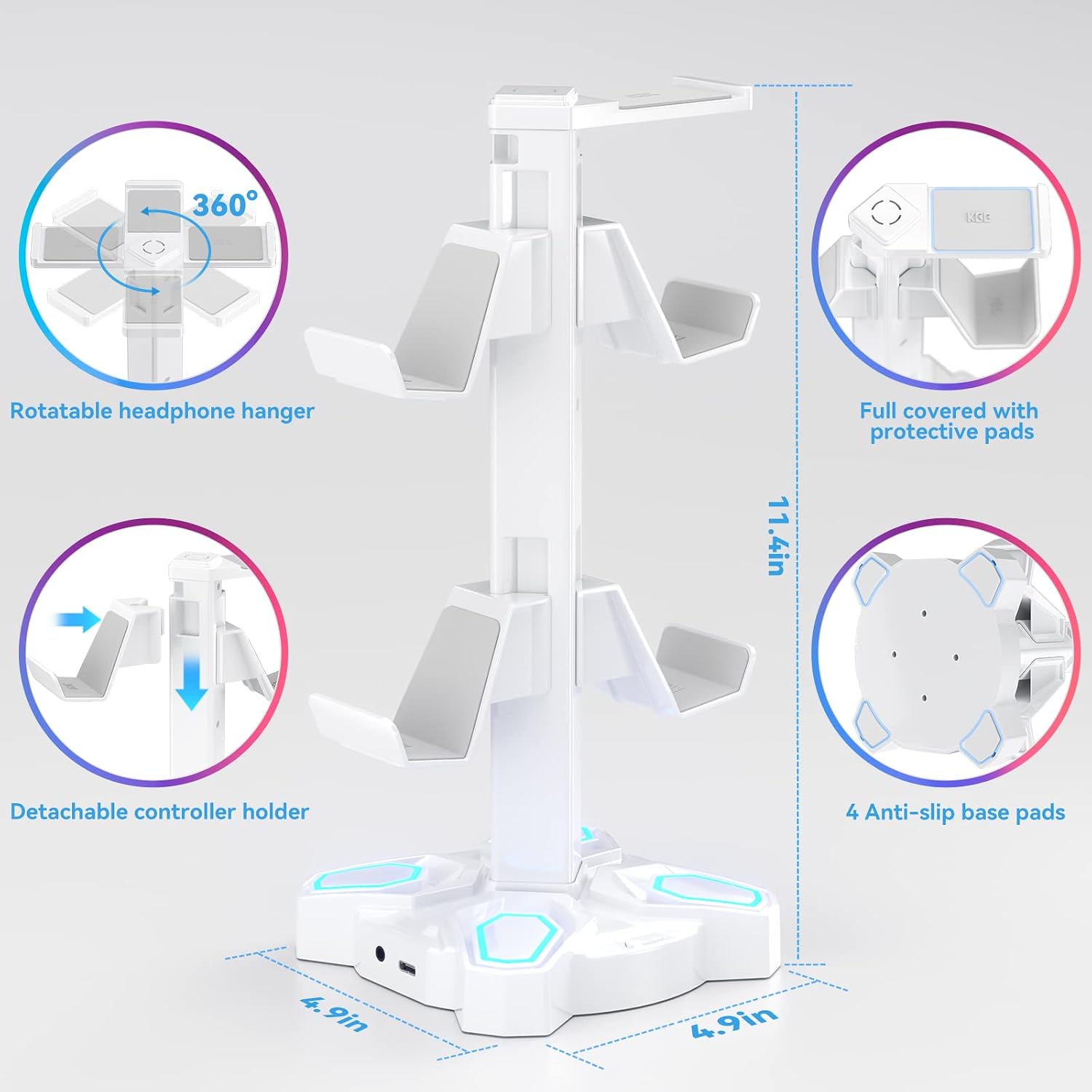 Thumbnail 4 de KDD Gaming Headphones Stand with 2 USB ports