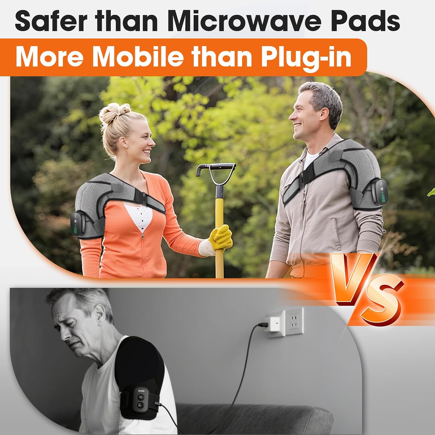 Detalle de Cordless Shoulder Heating Pad, 5000mAh Battery