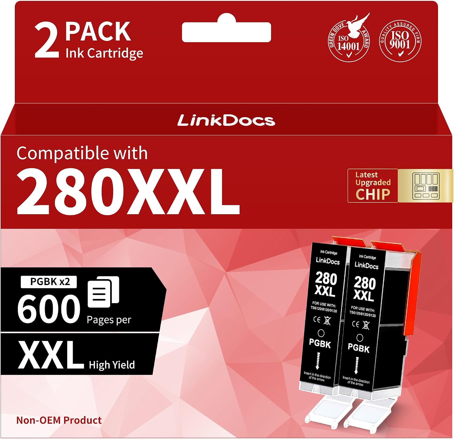 Detalle de LinkDocs Black Ink Cartridges, 280XXL
