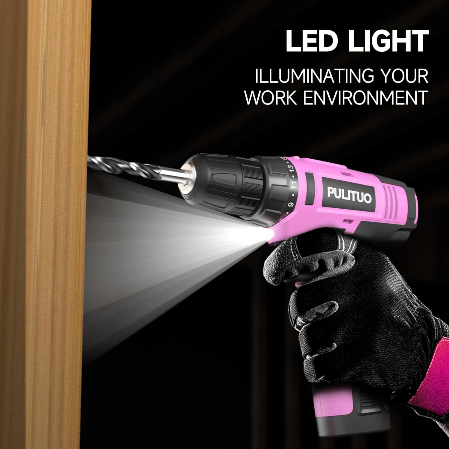 Thumbnail 5 de PULITUO 12V Cordless Drill (Li-Ion) with 21+1 Torque Settings and LED Light