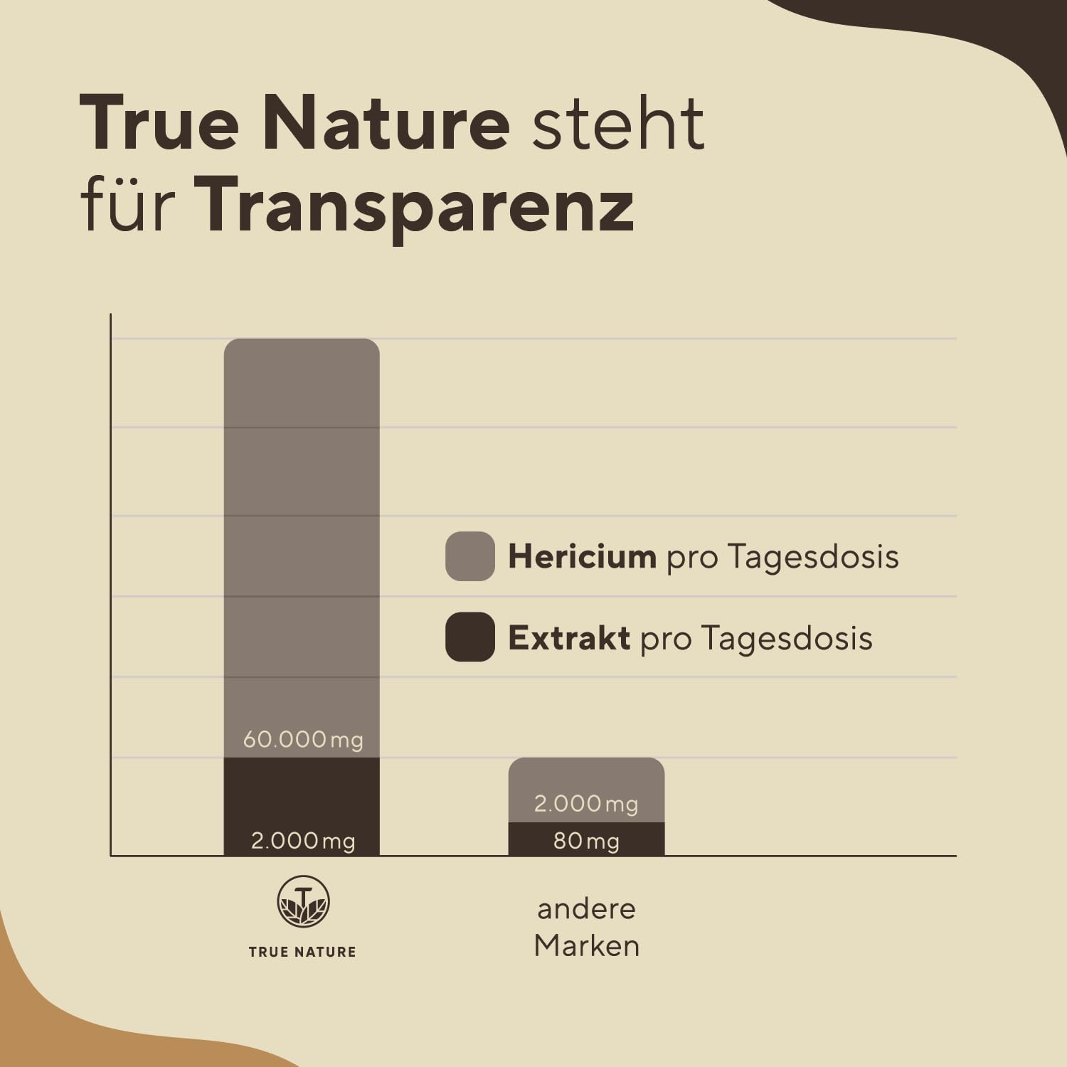 Detalle de Lions Mane 360 Kapseln – 2000 mg pro Tag, 30:1 Extrakt, vegan, laborgeprüft