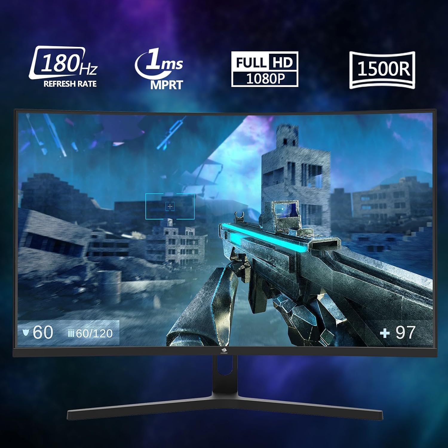 Thumbnail 1 de Z-Edge Curved Gaming Monitor 27in 180Hz 1ms