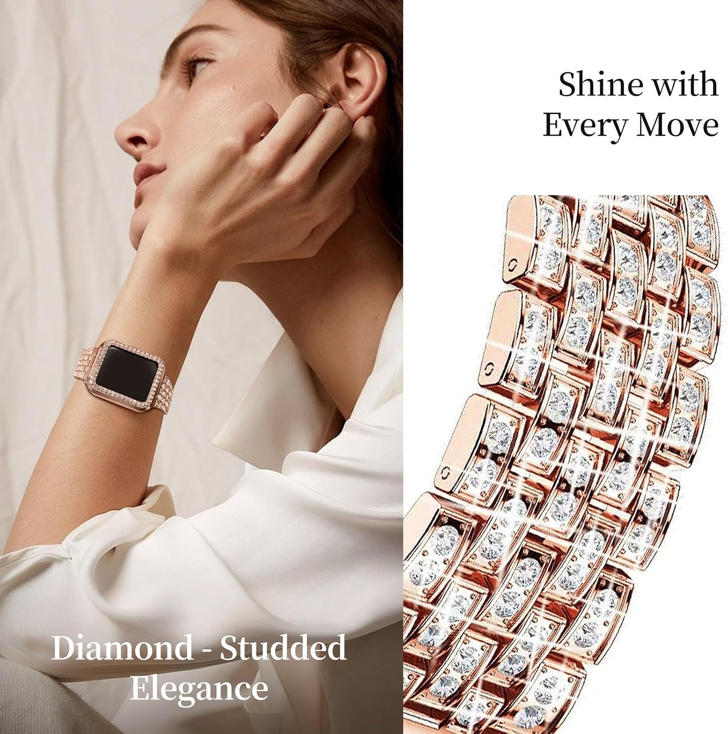 Detalle 2 de wutwuk Bracelet Apple Watch 40mm Bling Or Rose