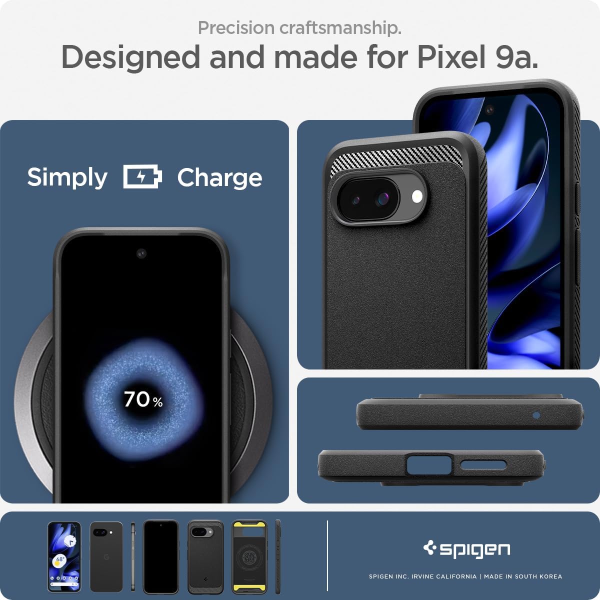 Thumbnail 6 de Spigen Rugged Armor MagFit per Pixel 9a – cover con magneti integrati, nero opaco
