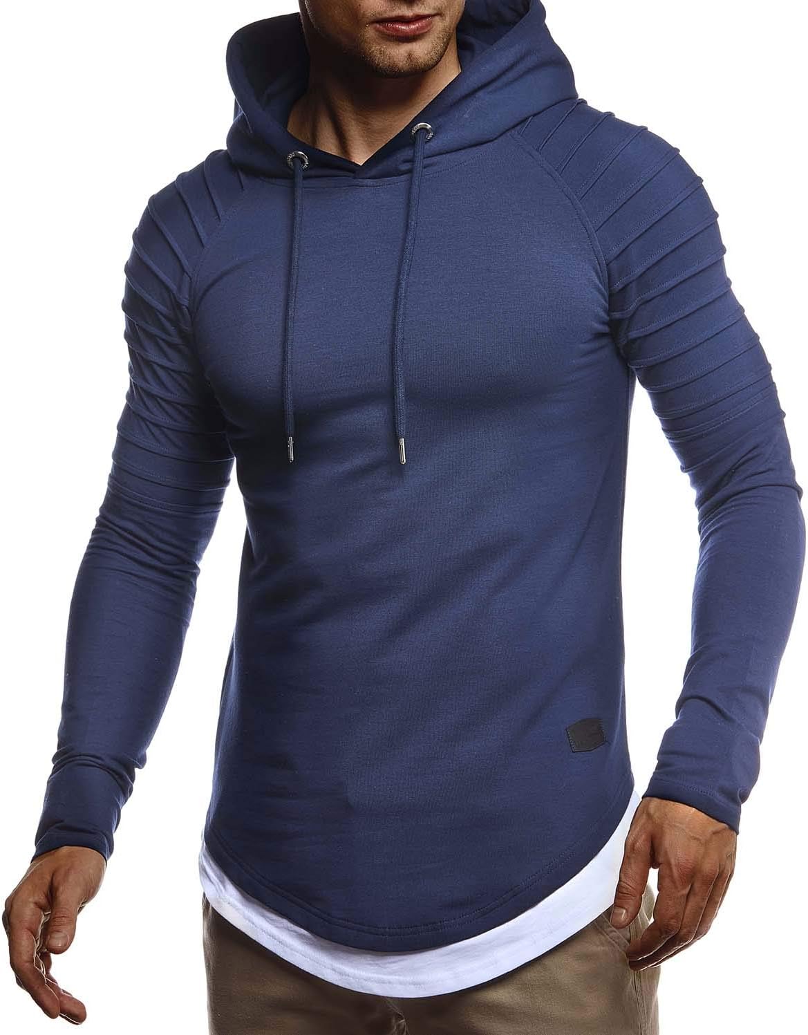 Detalle de Leif Nelson LN8155 Sweat-shirt à capuche pour homme - coupe ajustée, coton, style moderne
