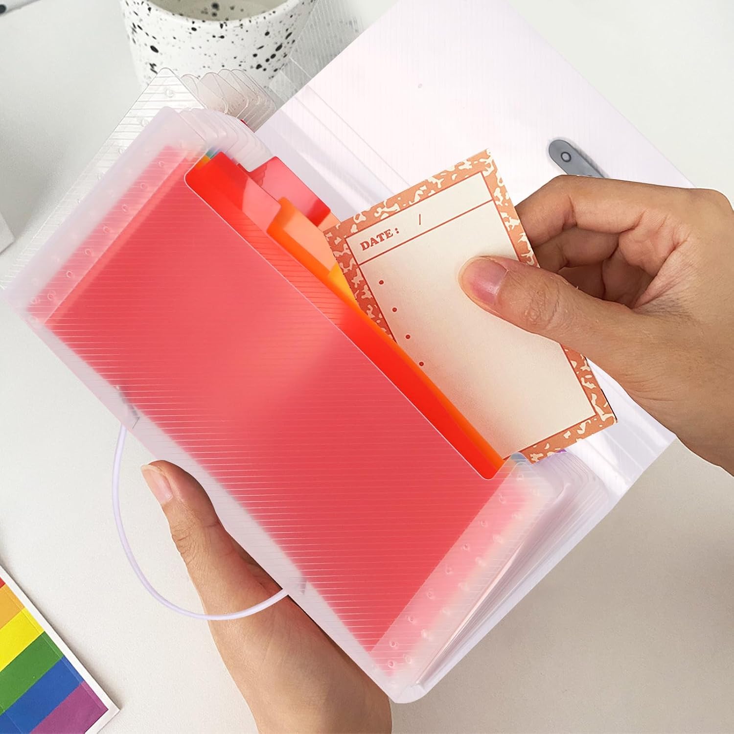 Detalle de Tanstic A6 Expanding File Organizers, 13 Pockets, Elastic Closure and Labels