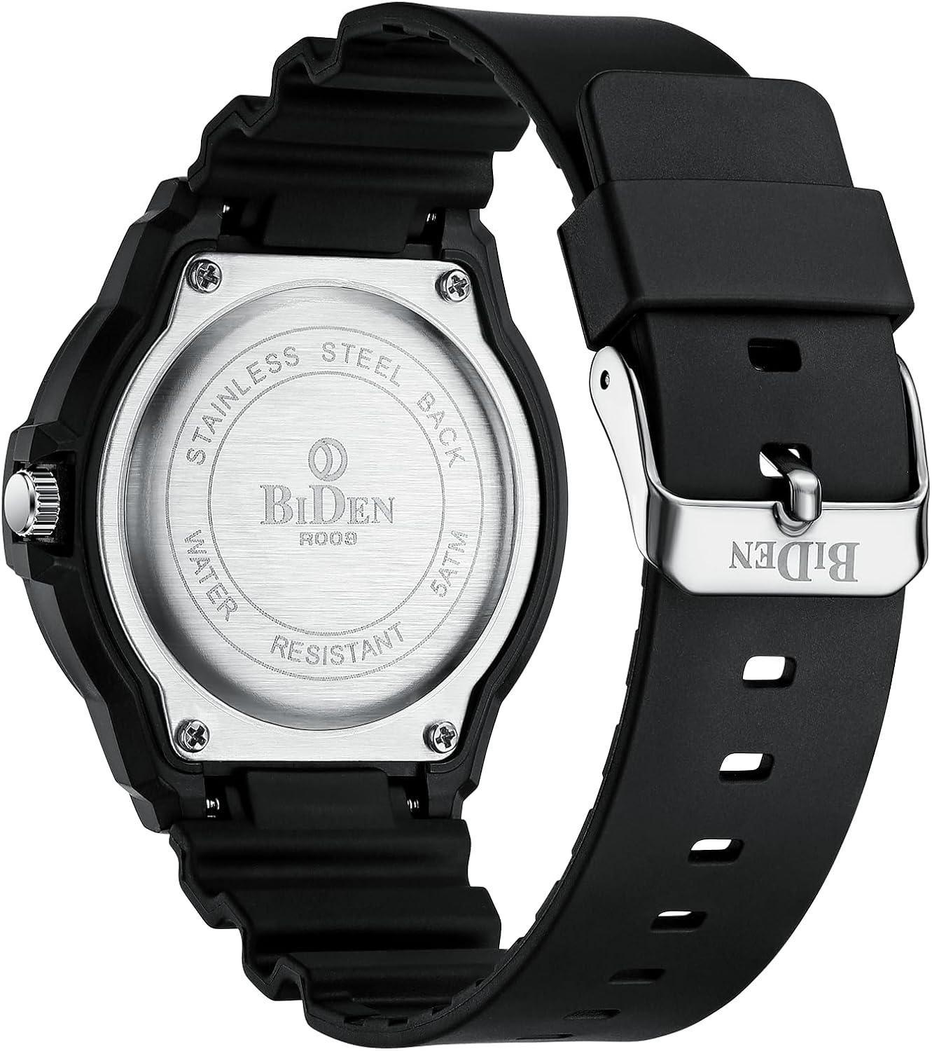 Detalle de HANPOSH Herren Uhr – Analoge Quarz-Uhr mit Datum, 50M wasserdicht, 42 mm Gehäuse, Silikonarmband