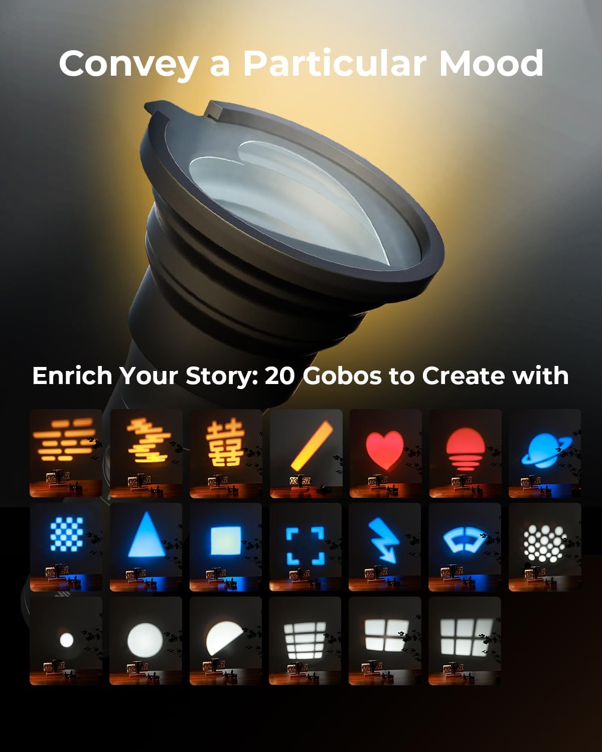 Detalle 2 de SMALLRIG RF10C Torcia fotografica a LED RGB con luce ambientale e 20 filtri