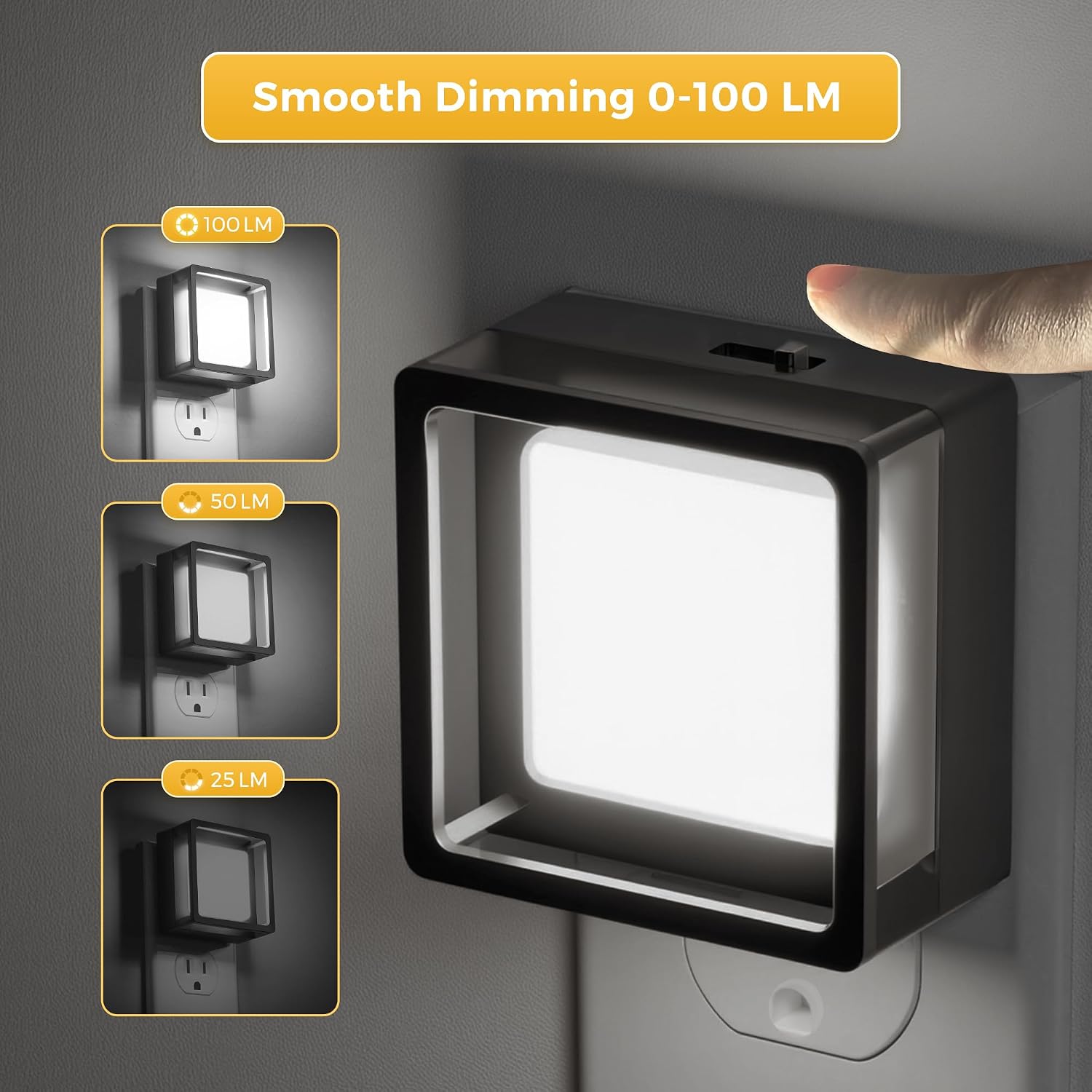 Detalle de L LOHAS LED GD033 Plug-In Night Lights, 2-Pack, Dimmable 5000K