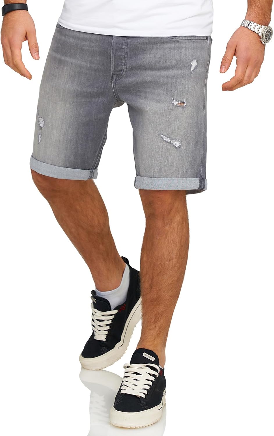 Detalle de JACK & JONES Infinity Herren Jeans Shorts Rick Bermuda Used Look