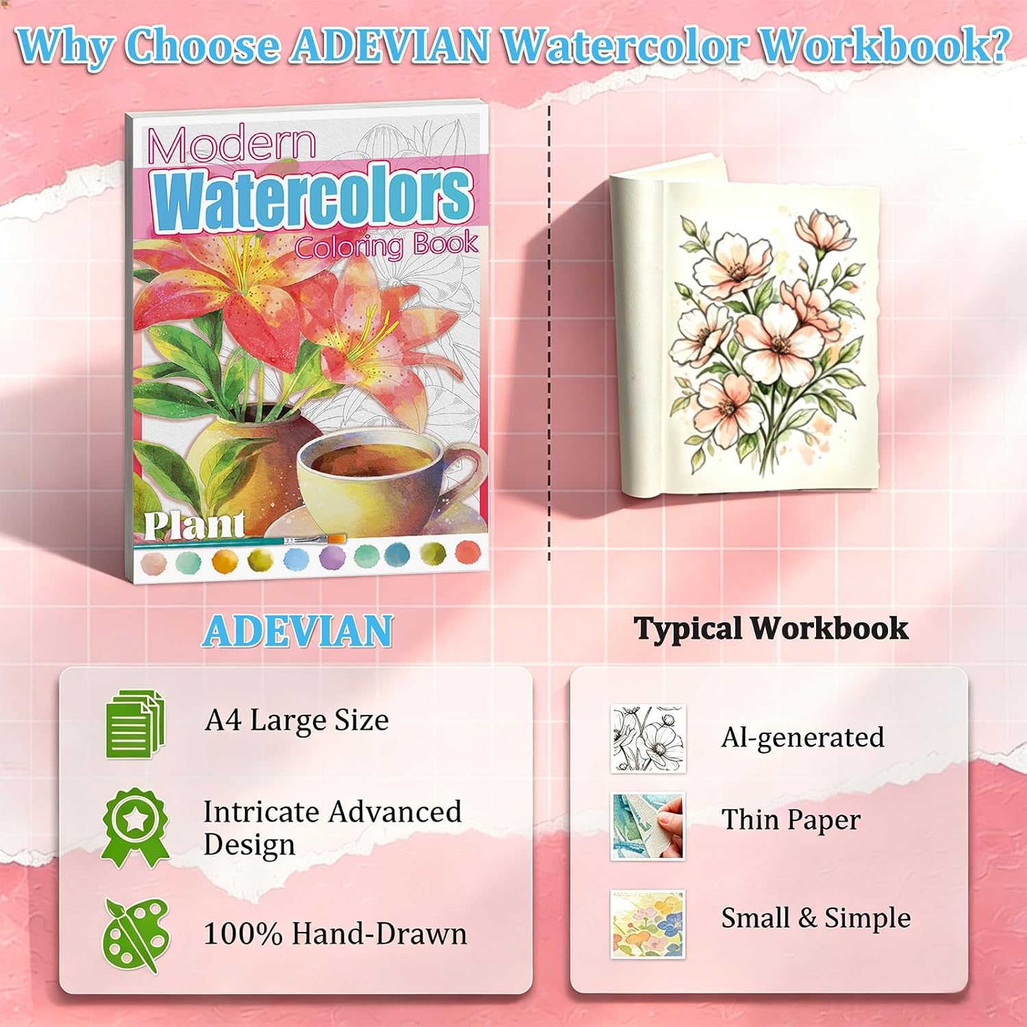 Thumbnail 1 de Watercolor Coloring Book, A4