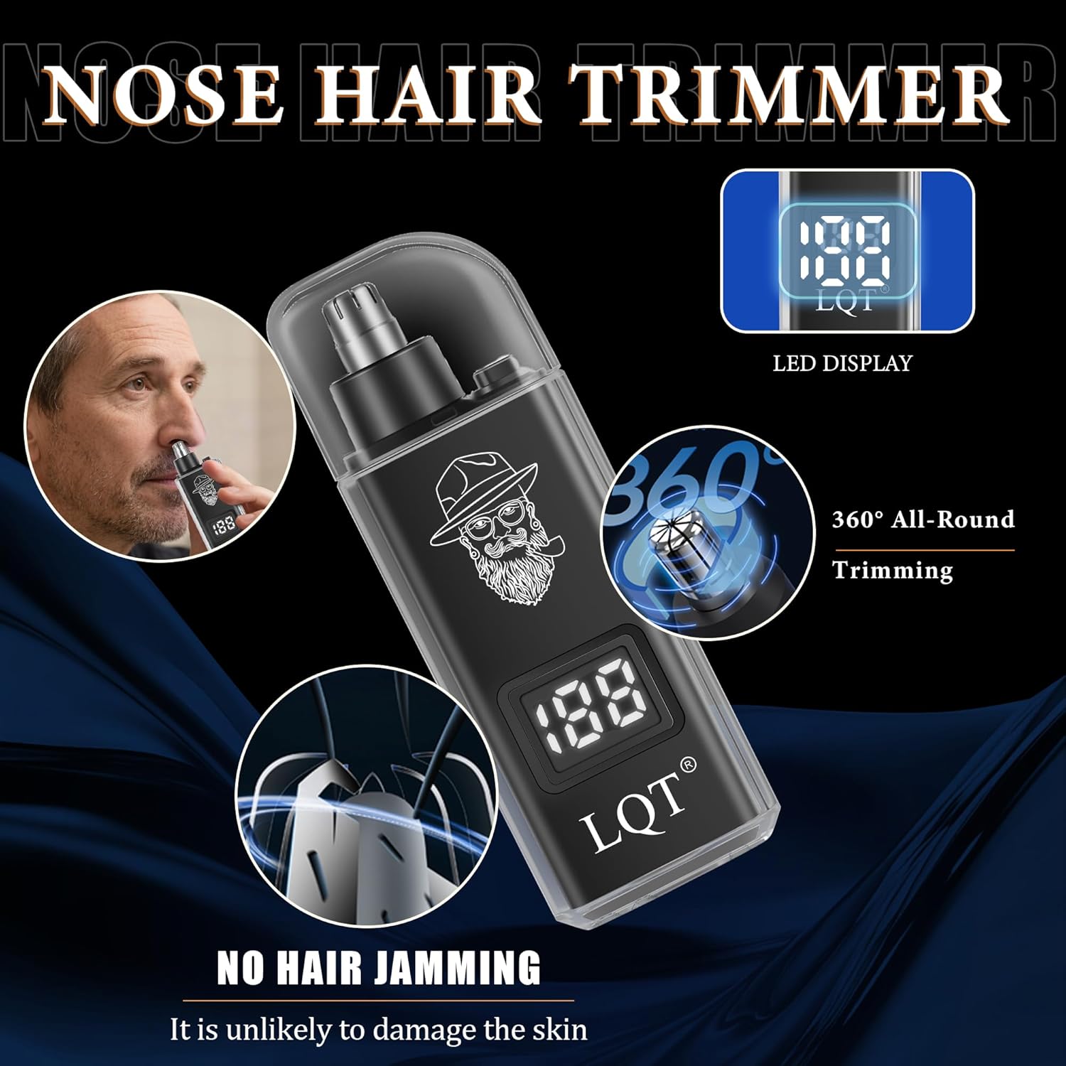 Detalle 2 de LQT Men’s Hair Clippers Kit with LED Display (4-Piece Cordless Grooming Set)