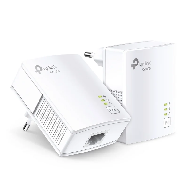 Detalle de TP-Link TL-PA7017 KIT Powerline AV1000: estabilidad y velocidad con dos adaptadores