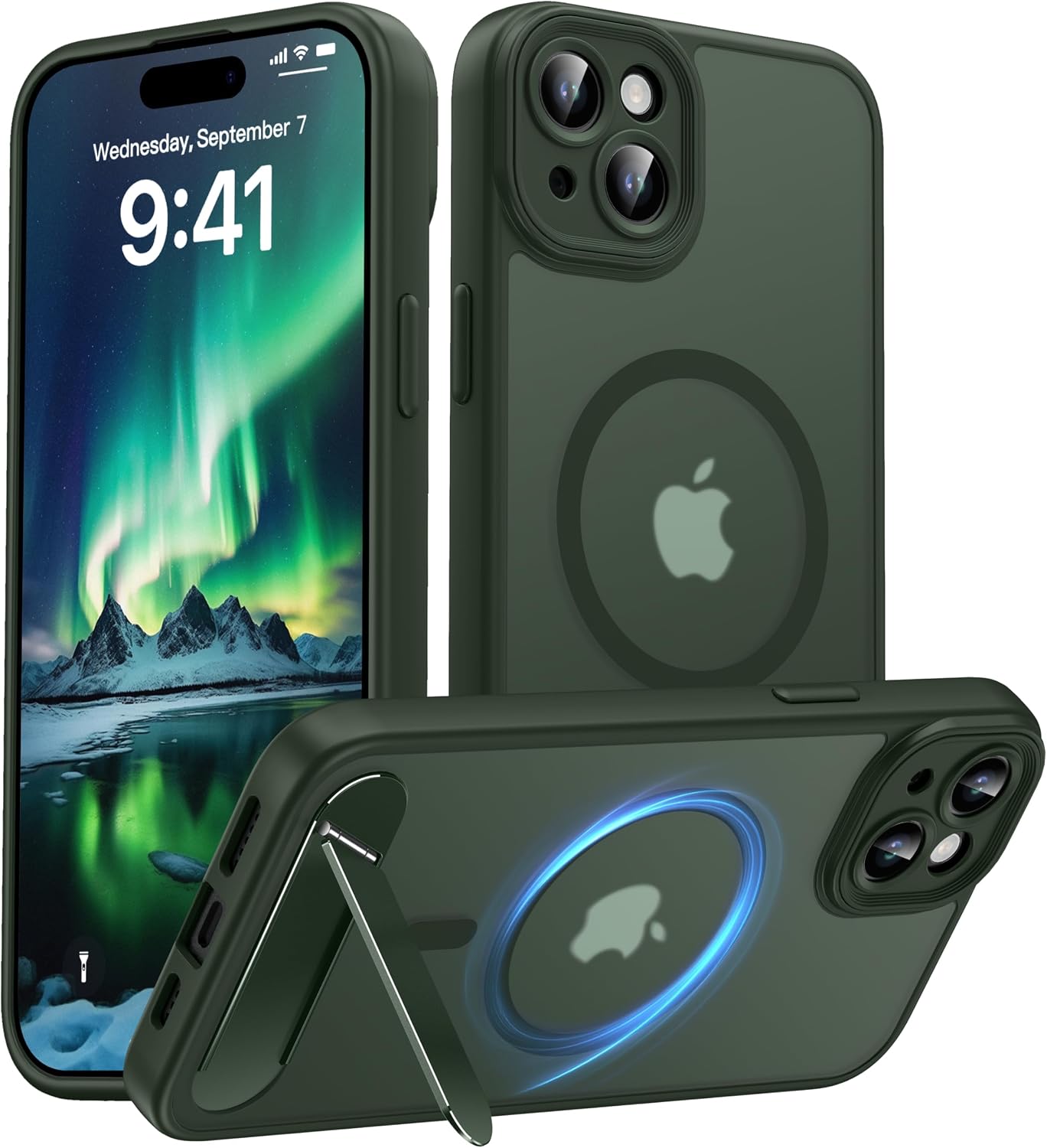 Detalle de AMILIFECASES RIV001 iPhone 15 Plus Case with Kickstand, MagSafe, Camera Protection
