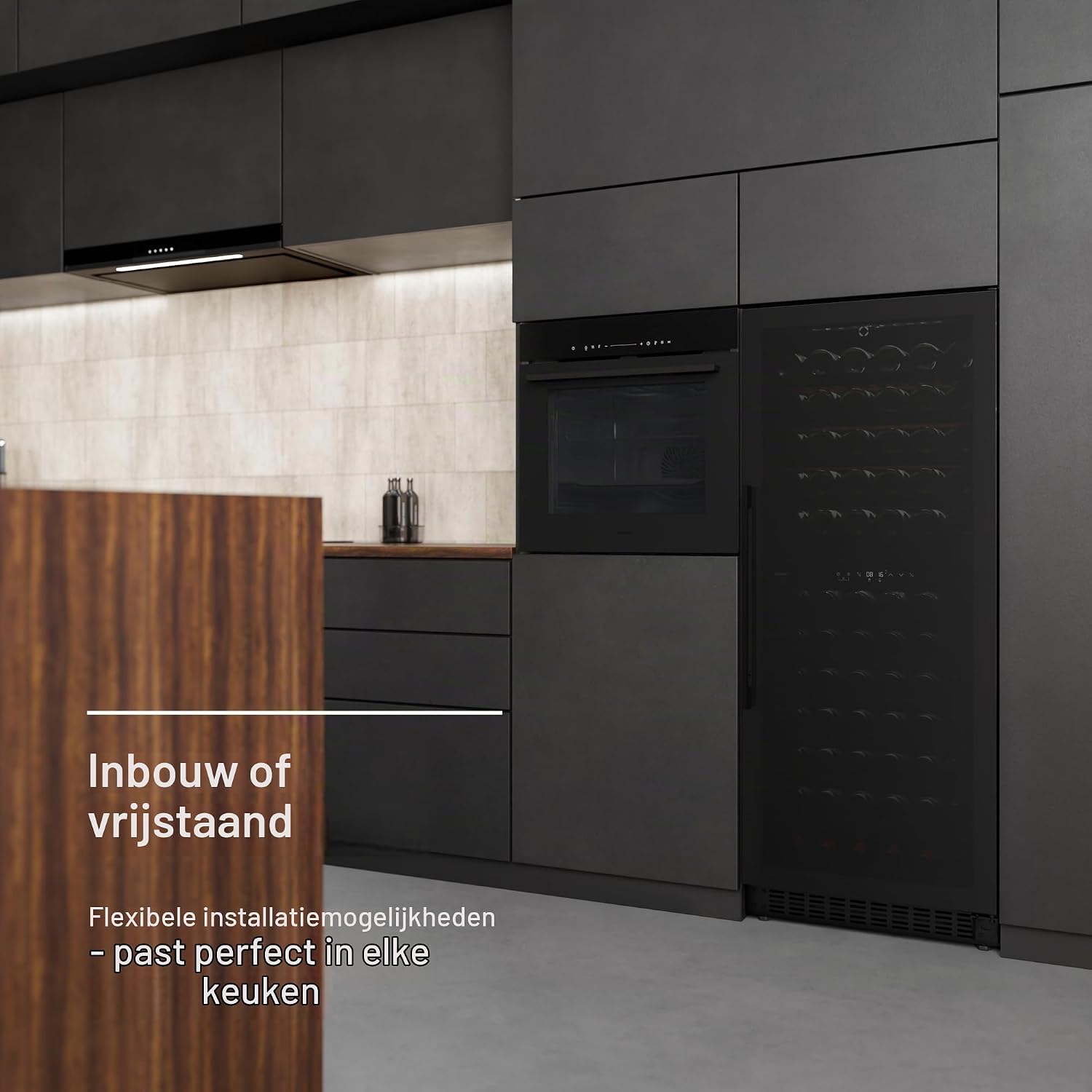 Detalle de Klarstein JCF-320S Velaire wijnkoelkast met twee zones voor 122 flessen