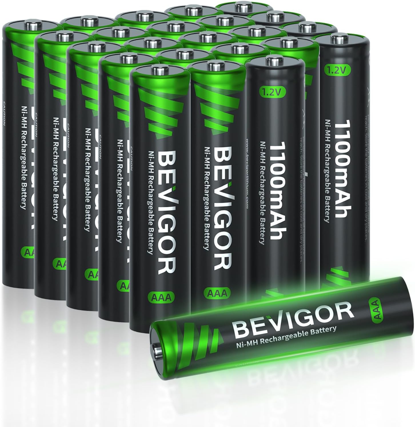 Detalle de BEVIGOR AAA Akkubatterien (NiMH), 24 Stück, vorgeladen – hohe Kapazität für Alltag & Geräte
