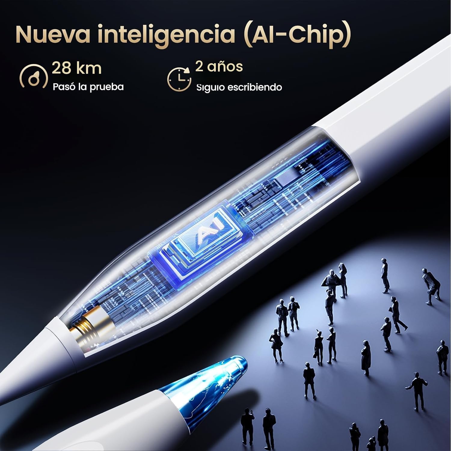 Detalle de BAZO Lápiz para iPad (2018-2026): carga rápida, detección de inclinación y rechazo de palma