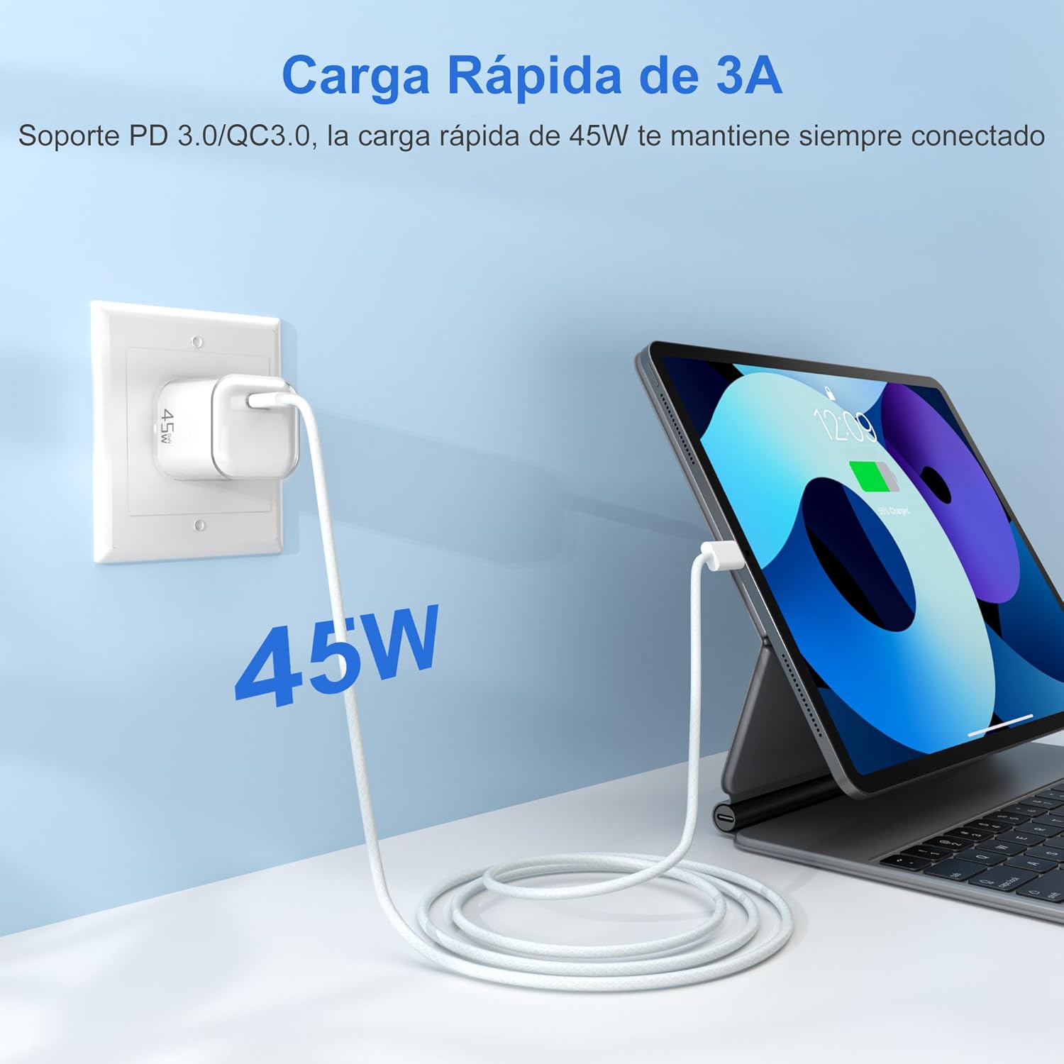 Detalle de YISH Cargador 45W USB C GaN