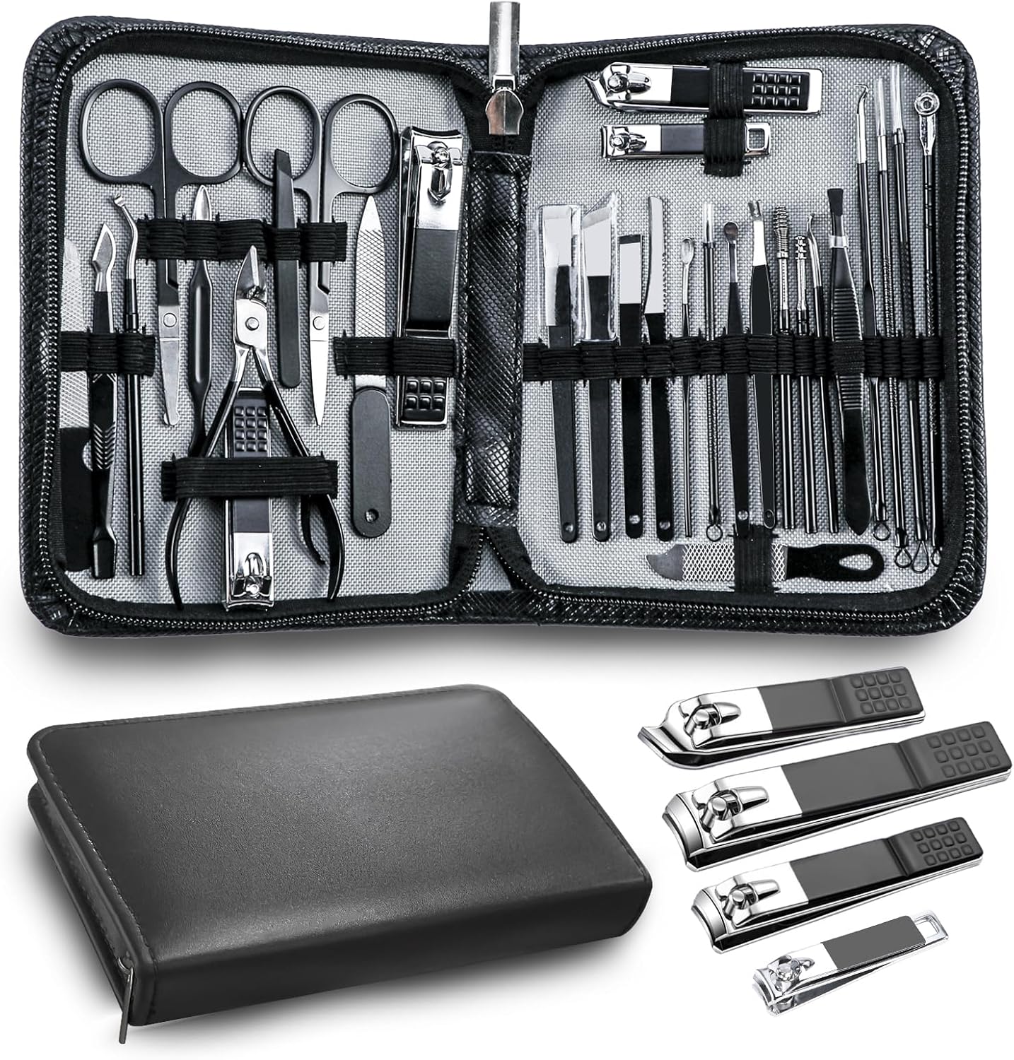 Manicure Pedicure Kit Professional 30pcs: Deluxe All-in-One Nail Care for Men