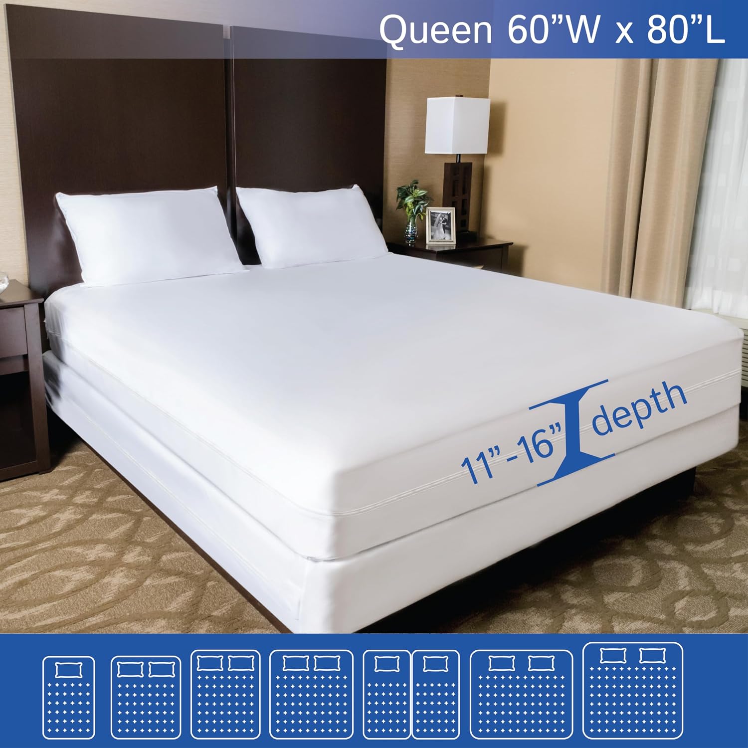 Thumbnail 1 de Queen Size Mattress Protector Zippered Cover