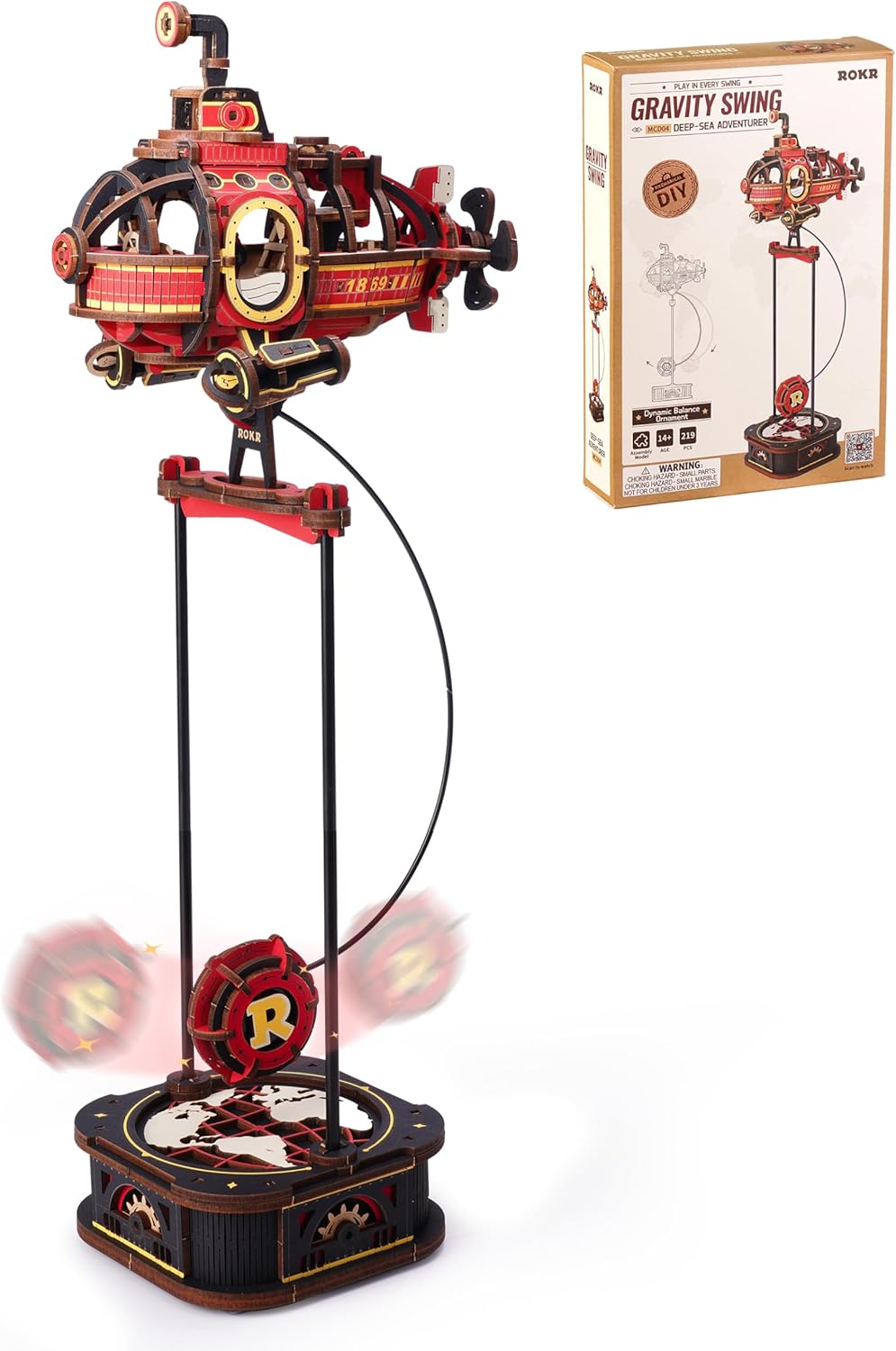 Detalle de ROKR Puzzle 3D Bois Maquette de sous-Marin – Deep-Sea Adventurer (MCD04)