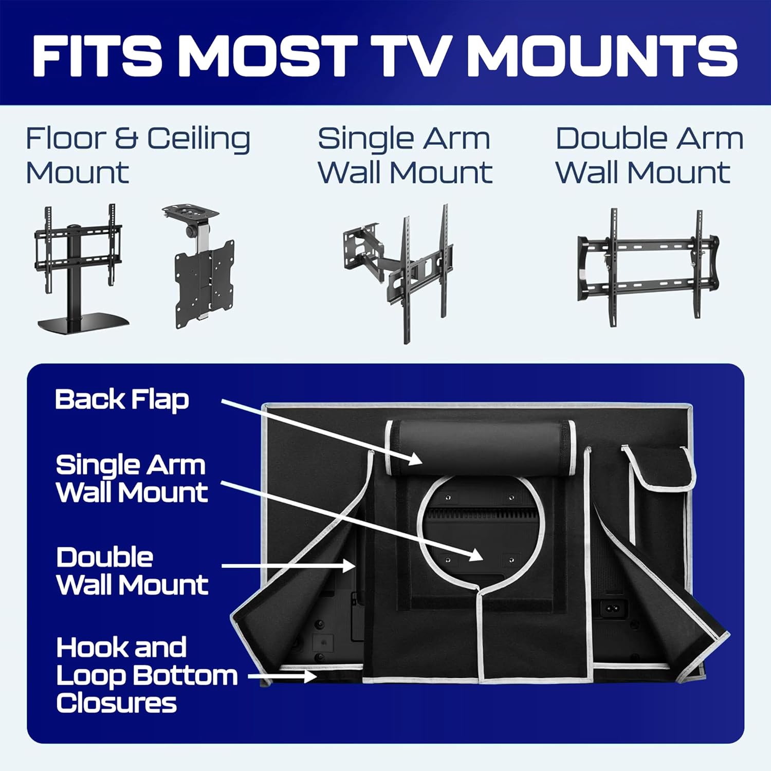 Thumbnail 4 de Outdoor TV Cover 65 Inch Weatherproof & Waterproof Zipper Enclosure