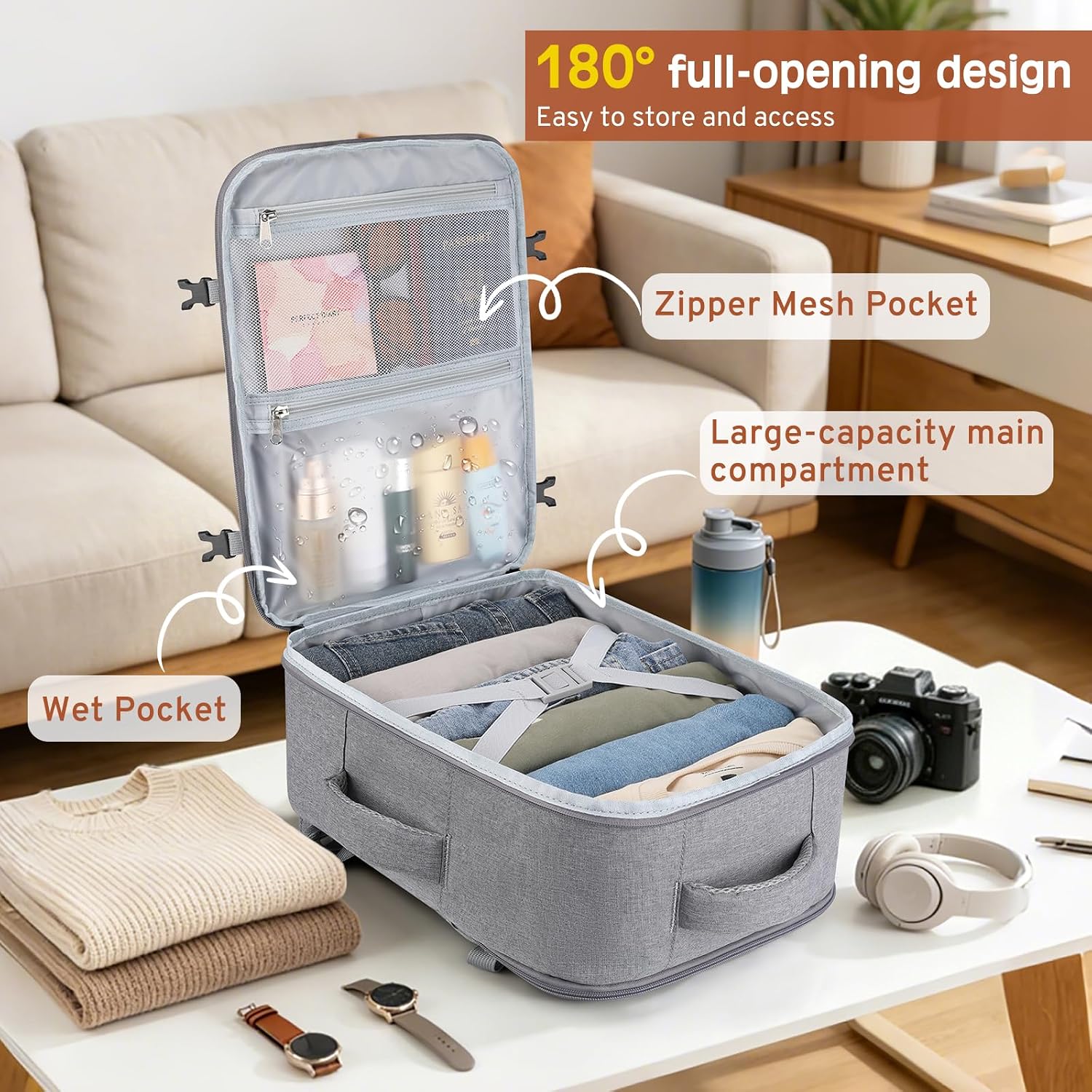 Detalle 2 de ZOMFELT Ryanair 40x30x20 Cabin Bag 24L Underseat Travel Backpack