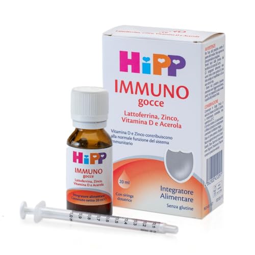 Detalle de HiPP Immuno Gocce, integratore alimentare per bambini con lattoferrina e zinco, 20 ml
