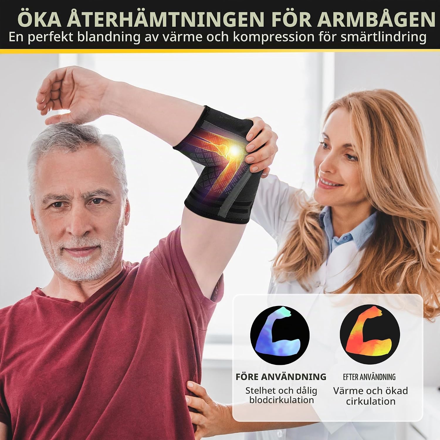 Detalle 2 de CAMBIVO EB60 armbågsstöd med silikonstoppning och stabilisatorer, 2-pack