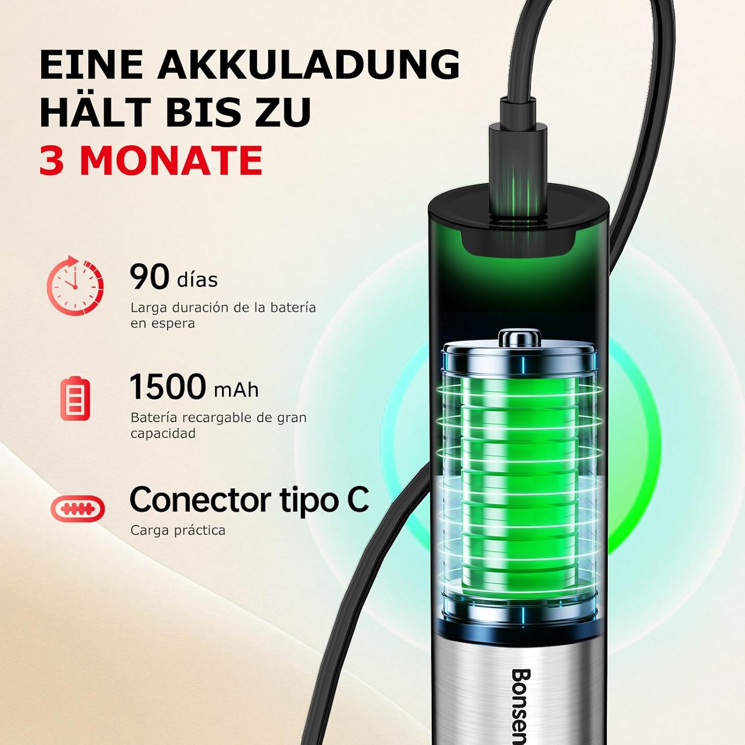 Thumbnail 3 de Bonsenkitchen Espumador de Leche 1500 mAh