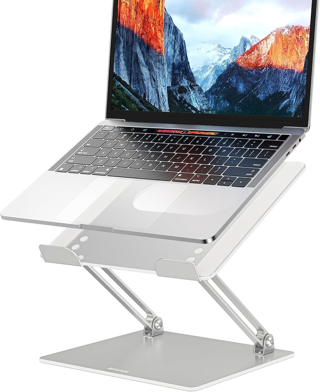 Detalle de BESIGN LS10 Silver Laptop Stand, Adjustable and Foldable for 10–14-Inch Laptops