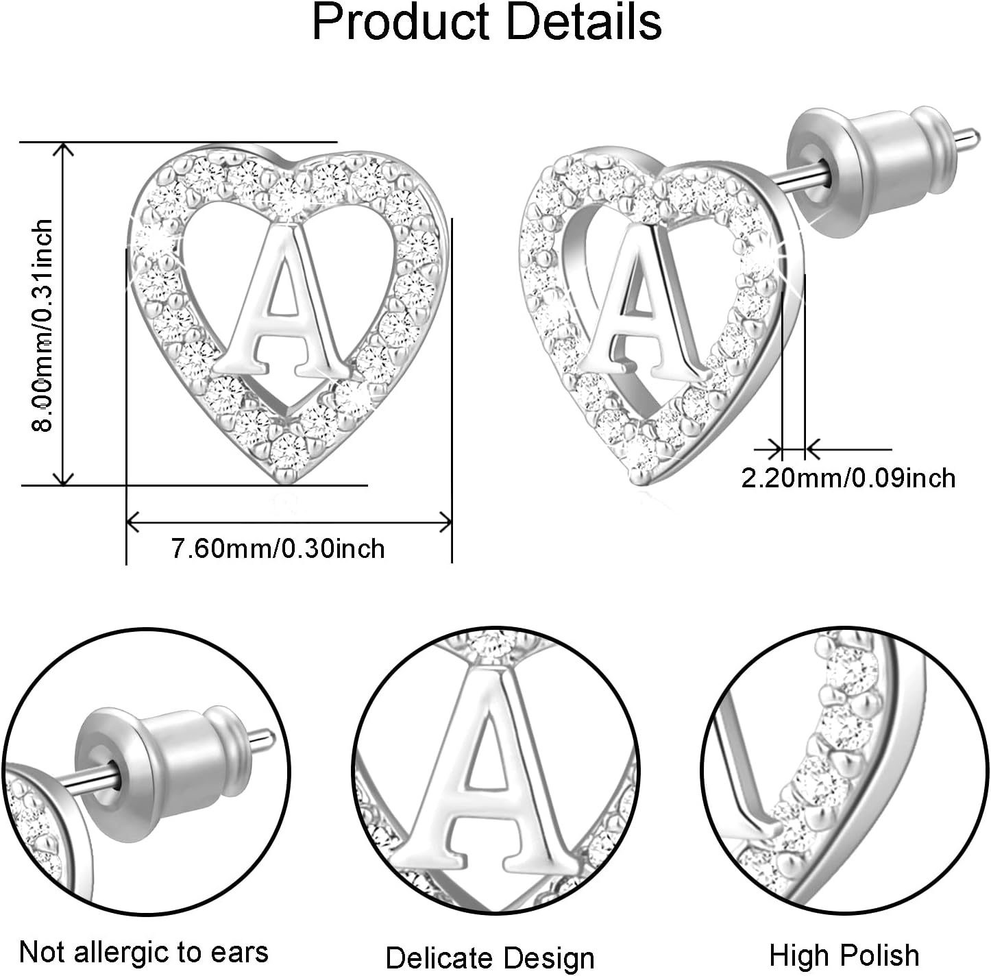 Thumbnail 5 de Miss Chipmunk Heart Stud Earrings