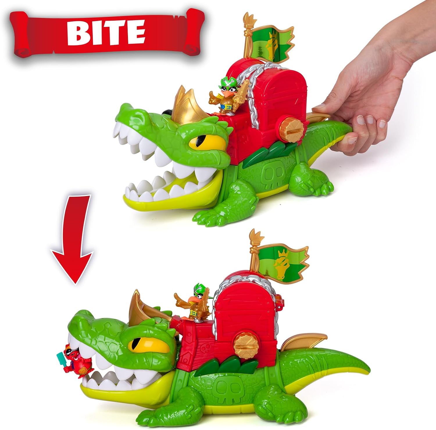 Detalle 2 de PIRATIX King Croc – Articulated crocodile with treasure chest and exclusive Piratix