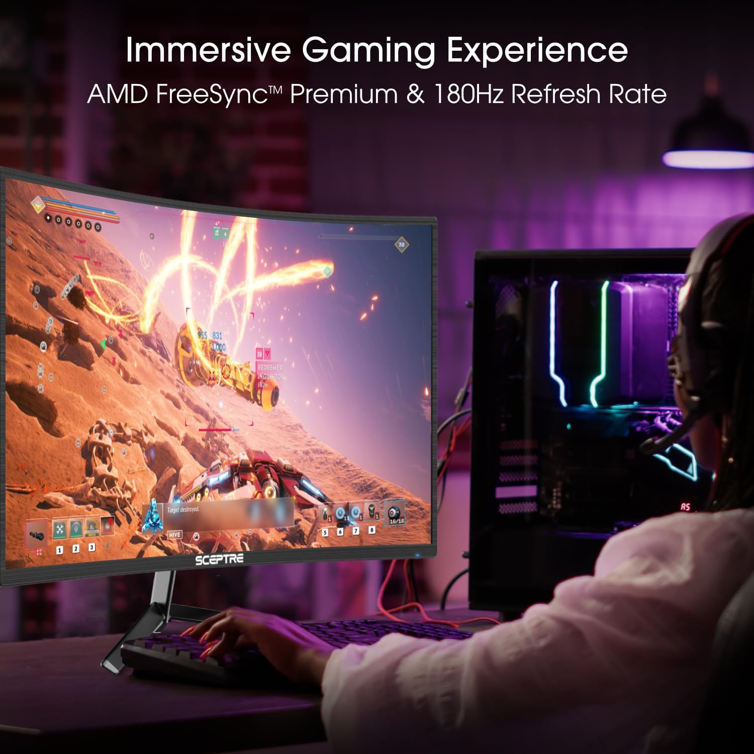 Thumbnail 5 de Sceptre C248B-FWT168 24-Inch Curved Gaming Monitor