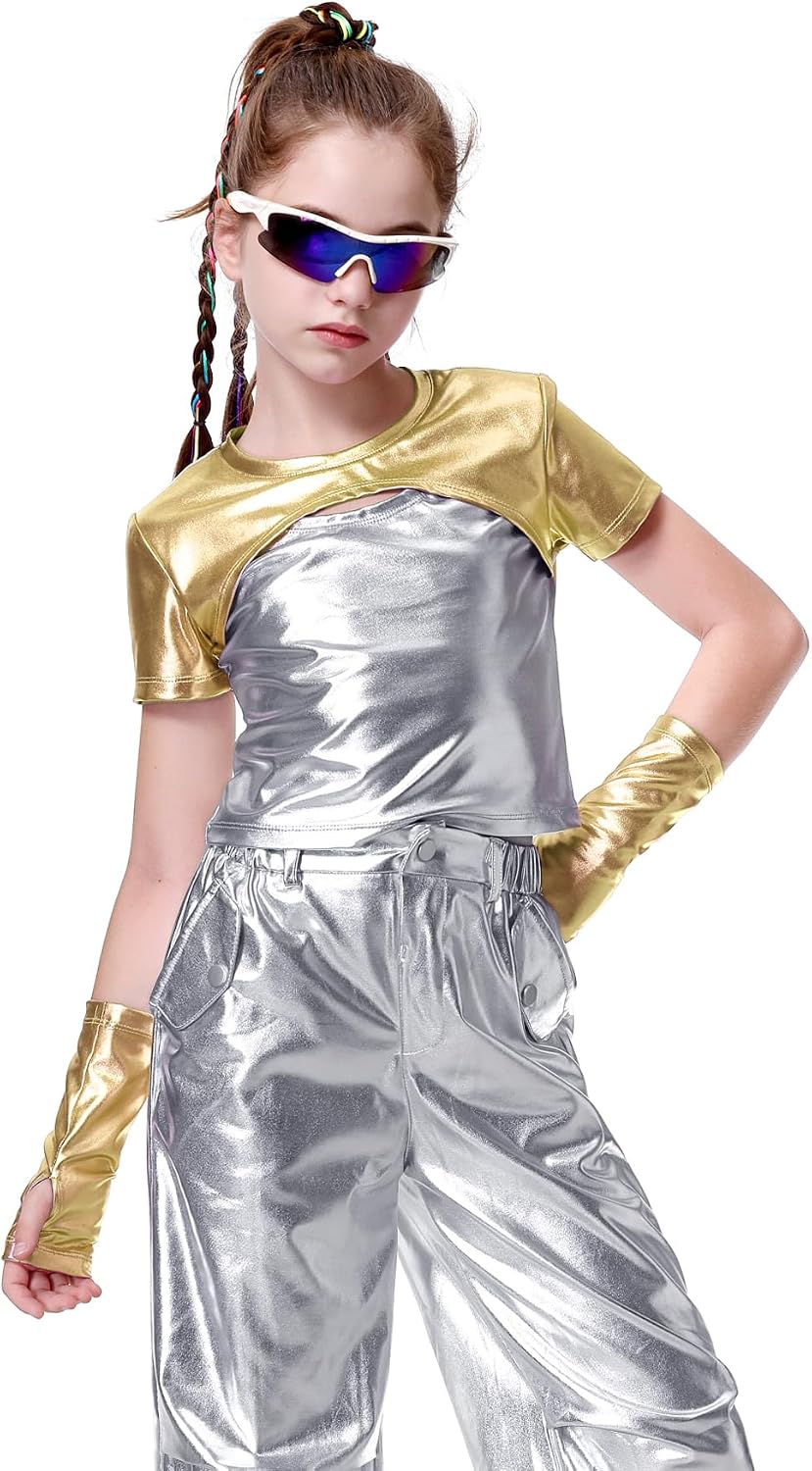 Thumbnail 6 de LOLANTA Metallic Crew Neck Crop Top