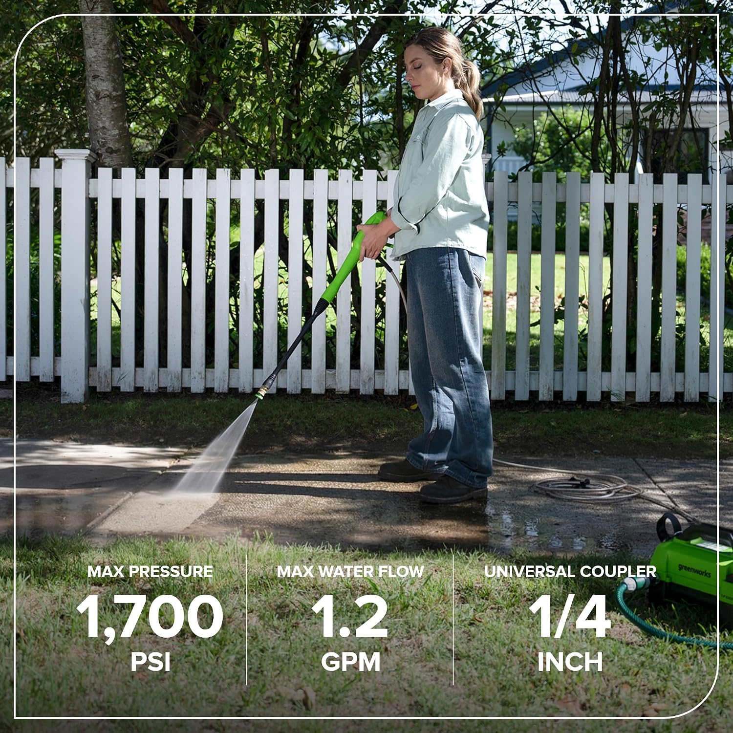 Detalle 2 de Greenworks Electric Pressure Washer, 1700 PSI