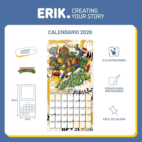 Thumbnail 2 de Grupo Erik Calendario 2026 Tortugas Ninja 30x30 cm 🗓