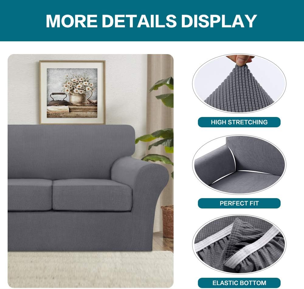 Thumbnail 3 de Turquoize 3-Cushion Sofa Cover 72-88 in