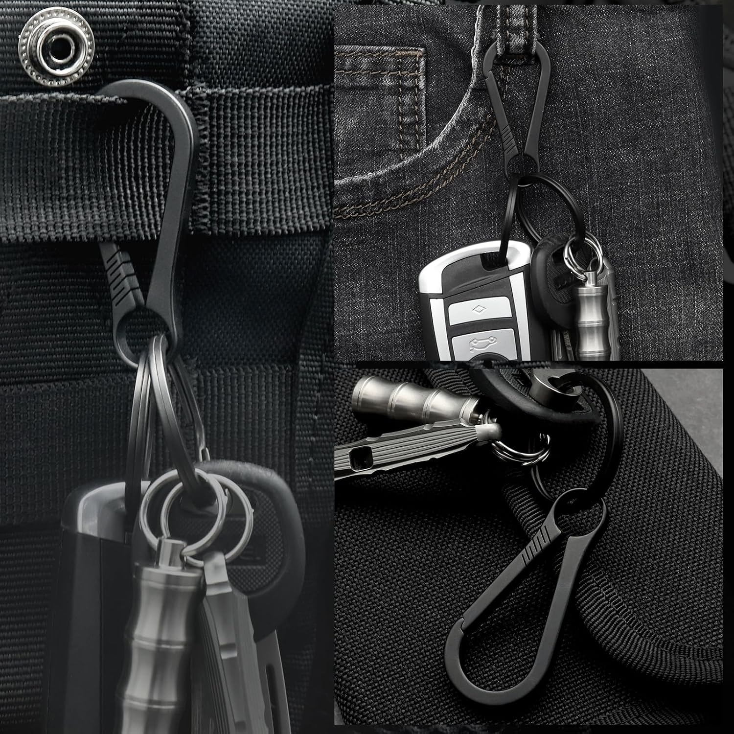 Thumbnail 1 de KCFEV Titanium Carabiner Keychain: Ultra‑Light yet Incredibly Strong