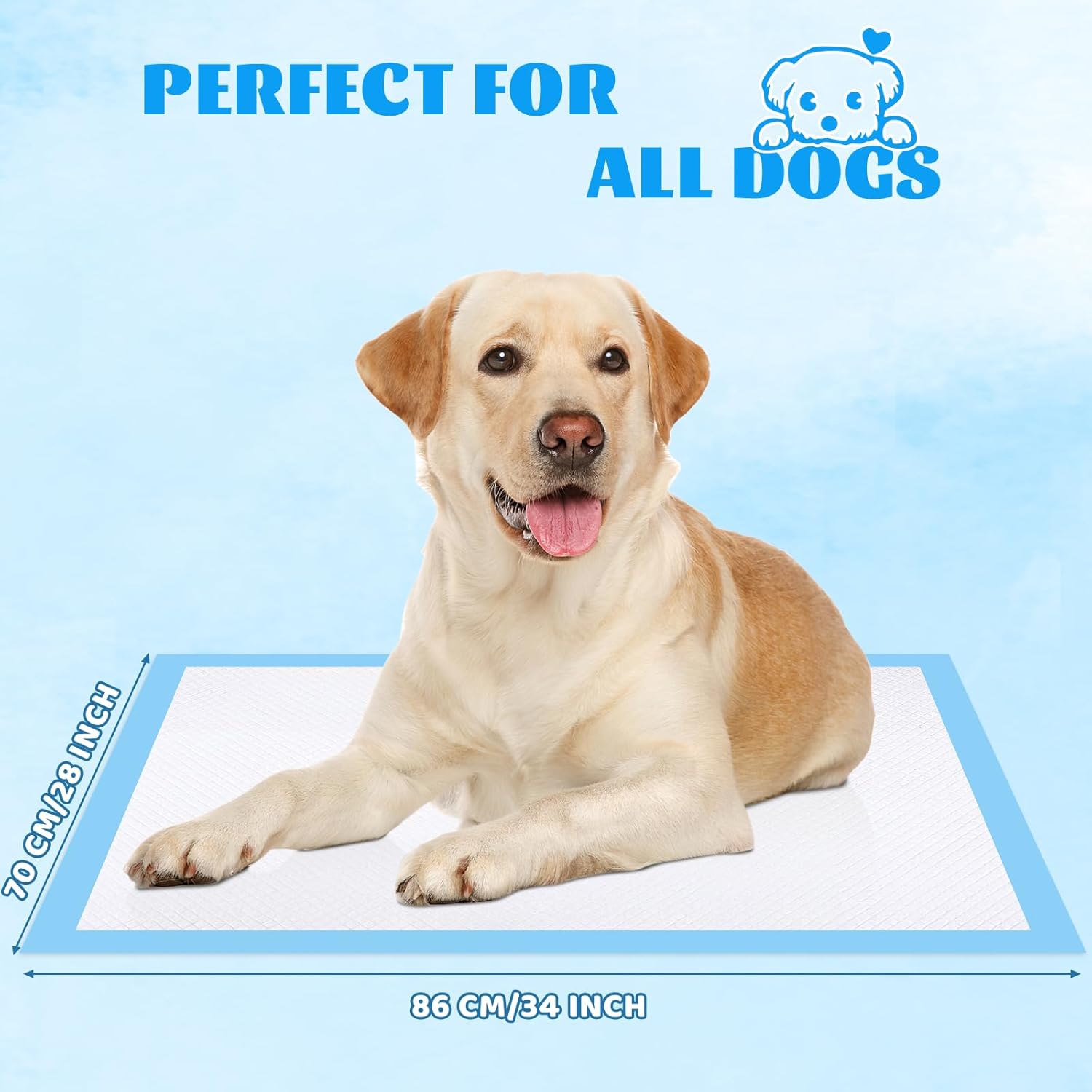 Detalle de Domixo Puppy Pads Extra Large 86 x 70 cm – 100 Pack Training Pads for Easy House Training
