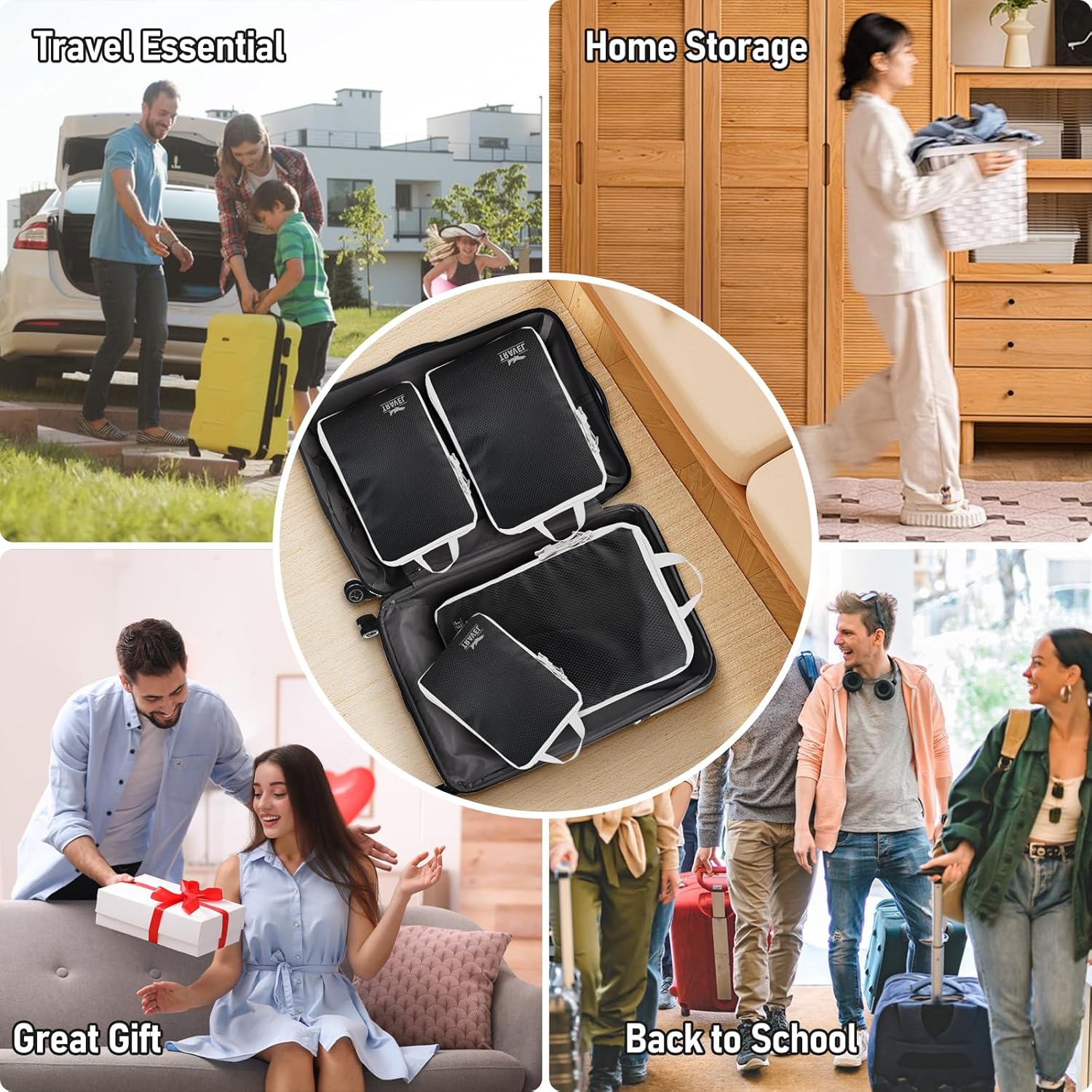 Thumbnail 4 de Compression Packing Cubes for Travel – 5-Piece Set with Shoe Bag