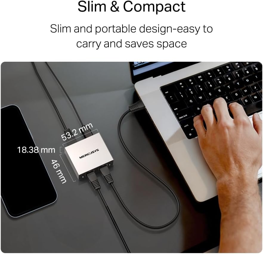 Thumbnail 6 de MERCUSYS MEH25 Ethernet Splitter: 1 to 2 Gigabit Network Splitter