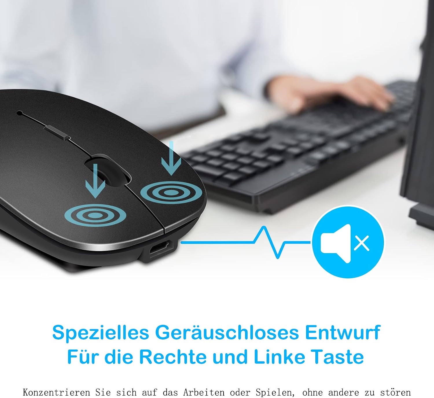 Detalle de QYFP Bluetooth Maus Leicht wiederaufladbar