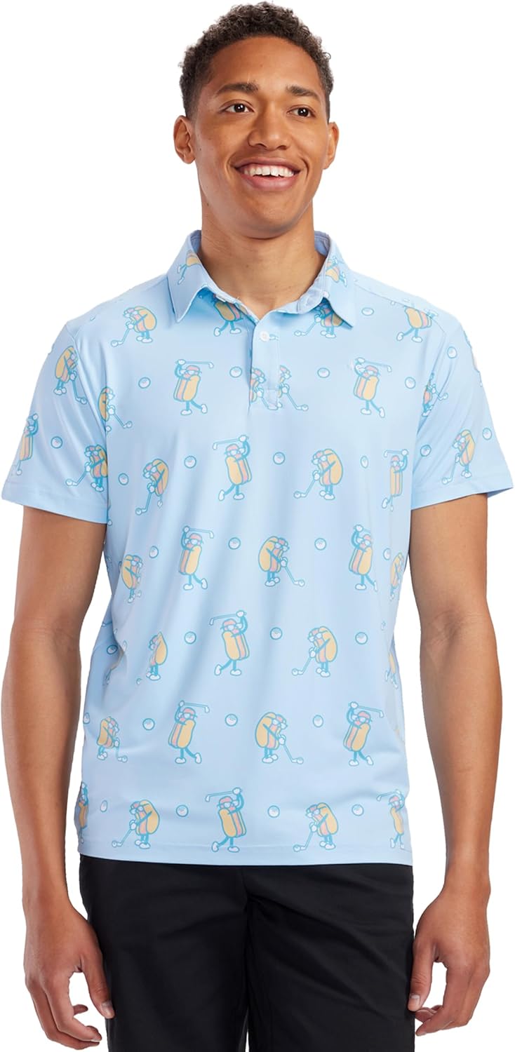 Thumbnail 2 de Tipsy Elves Men's Performance Golf Shirt - 4-Way Stretch, Quick Dry, Athletic Cut Polo