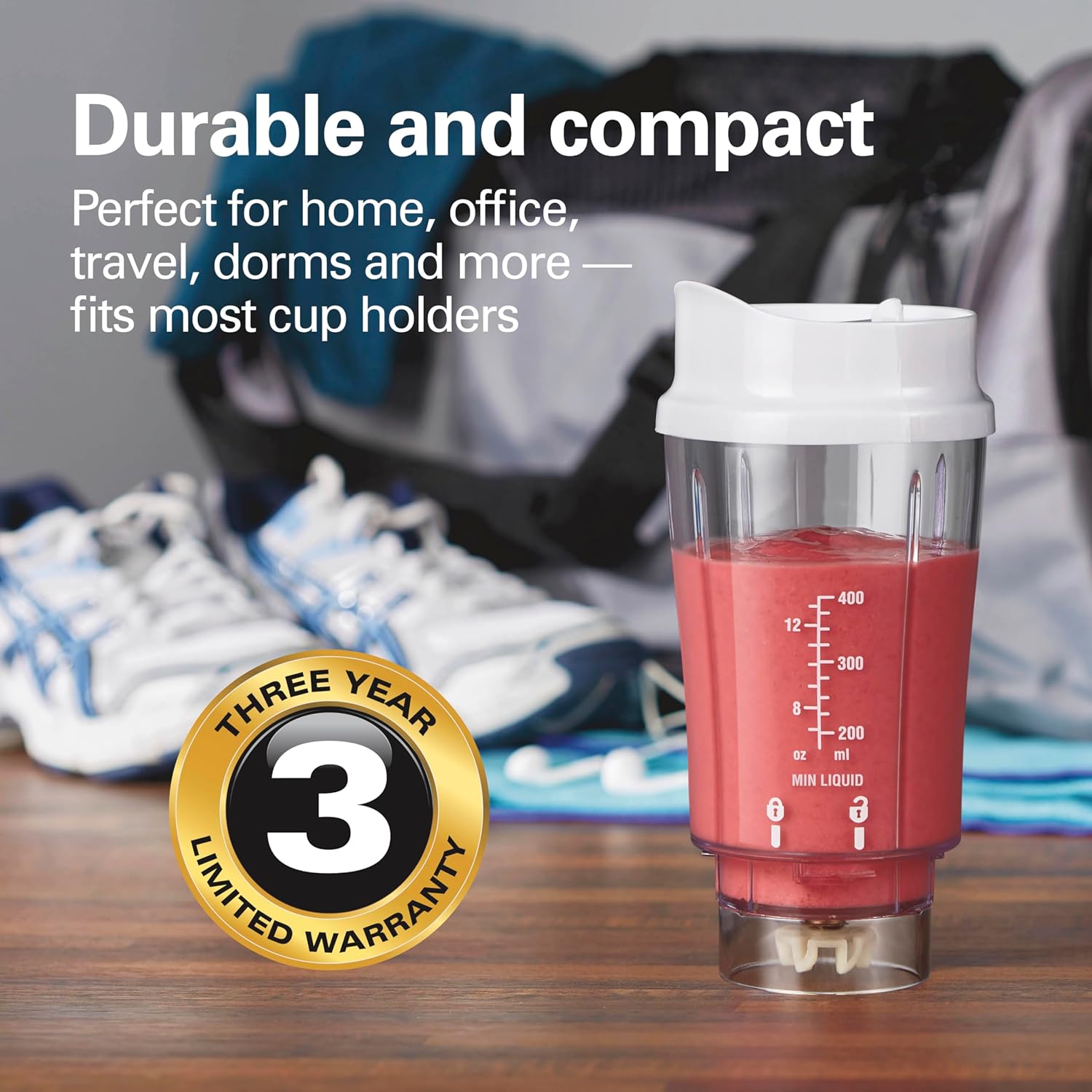 Thumbnail 4 de Hamilton Beach Portable Blender for Shakes and Smoothies, 14 Oz Travel Cup (2 Jars) - White