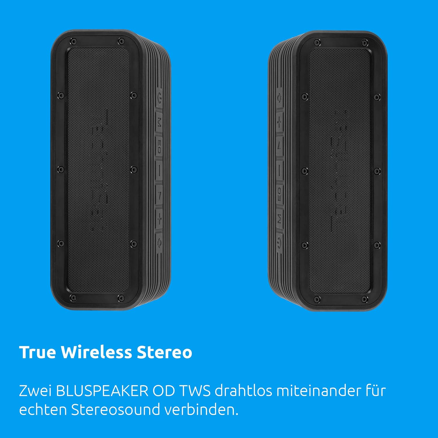 Detalle de TechniSat BLUSPEAKER OD TWS – Outdoor Bluetooth-Lautsprecher 30 W (IPX6, True-Wireless Stereo, Akku, USB-C) Schwarz