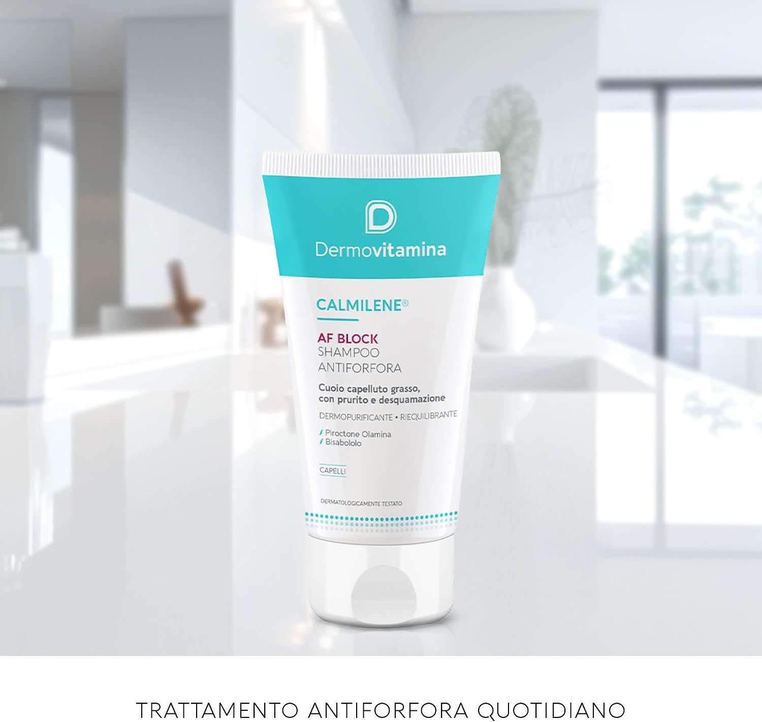 Detalle de Dermovitamina Calmilene AF Block Shampoo Antiforfora per cute grassa e dermatite seborroica, con bisabololo (200 ml)