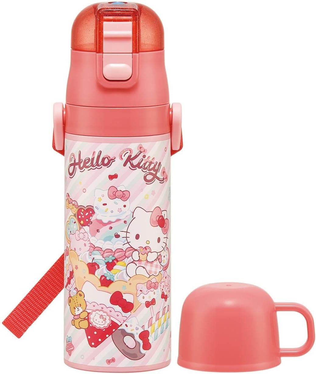 Detalle de スケーター SKDC4-A ハローキティ 2WAYステンレス水筒 直飲み470ml・コップ飲み430ml